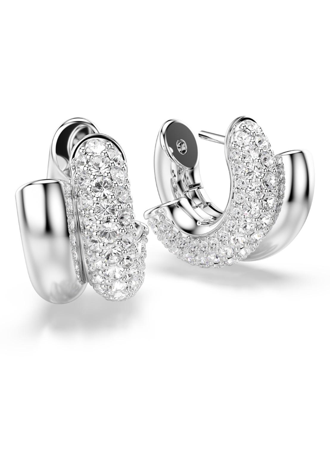 Swarovski Dextera oorringen met kristal - detail 2 zilver