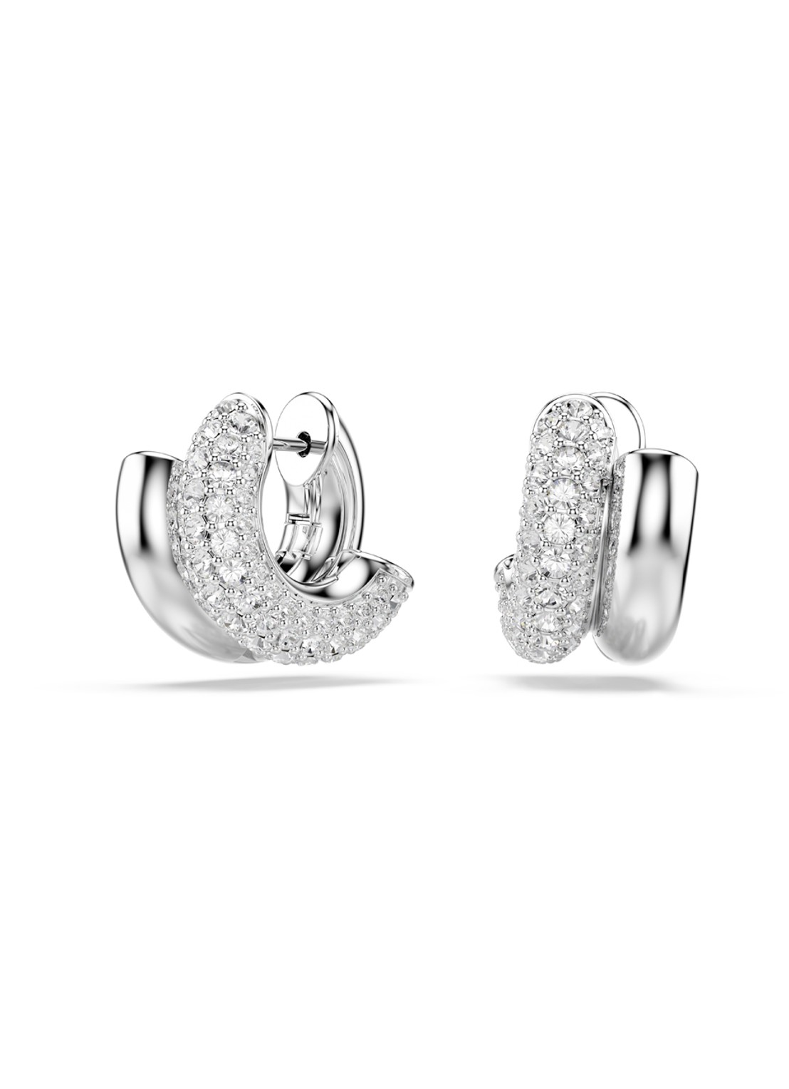 Swarovski Dextera oorringen met kristal - voorkant 5 zilver