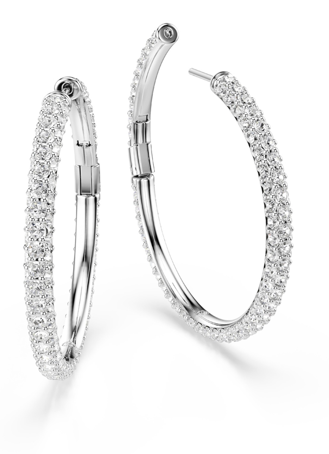 Swarovski Dextera oorringen met kristal - detail 2 zilver