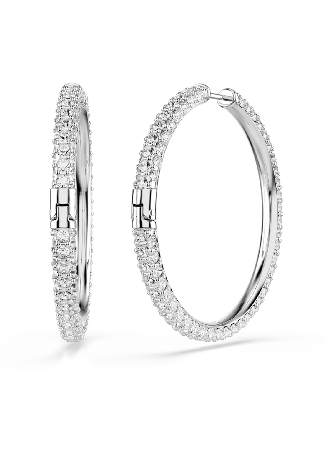 Swarovski Dextera oorringen met kristal - detail 3 zilver
