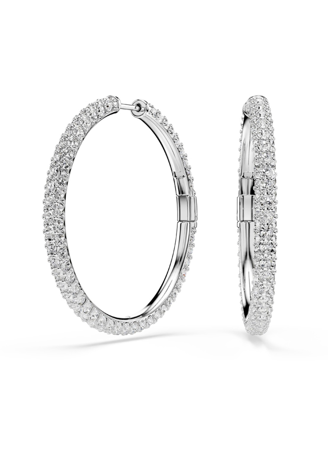 Swarovski Dextera oorringen met kristal - voorkant 4 zilver
