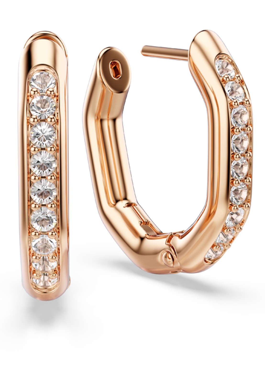 Swarovski Dextera oorringen verguld - detail 2 roségoud