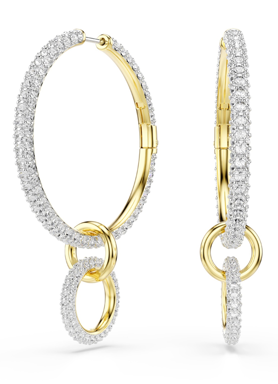 Swarovski Dextera oorringen verguld - voorkant goud