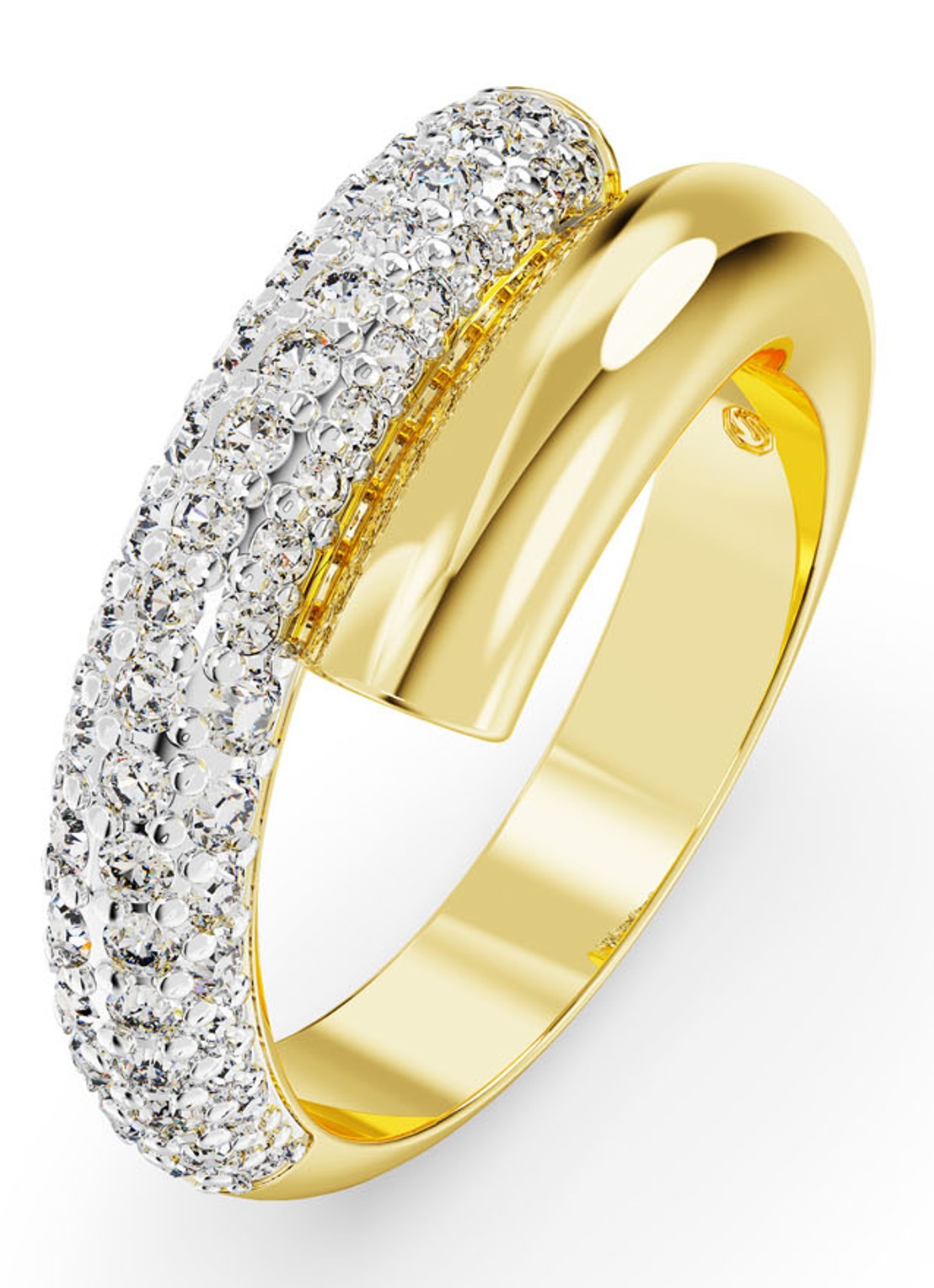 Swarovski Dextera ring verguld 52 - voorkant 2 goud