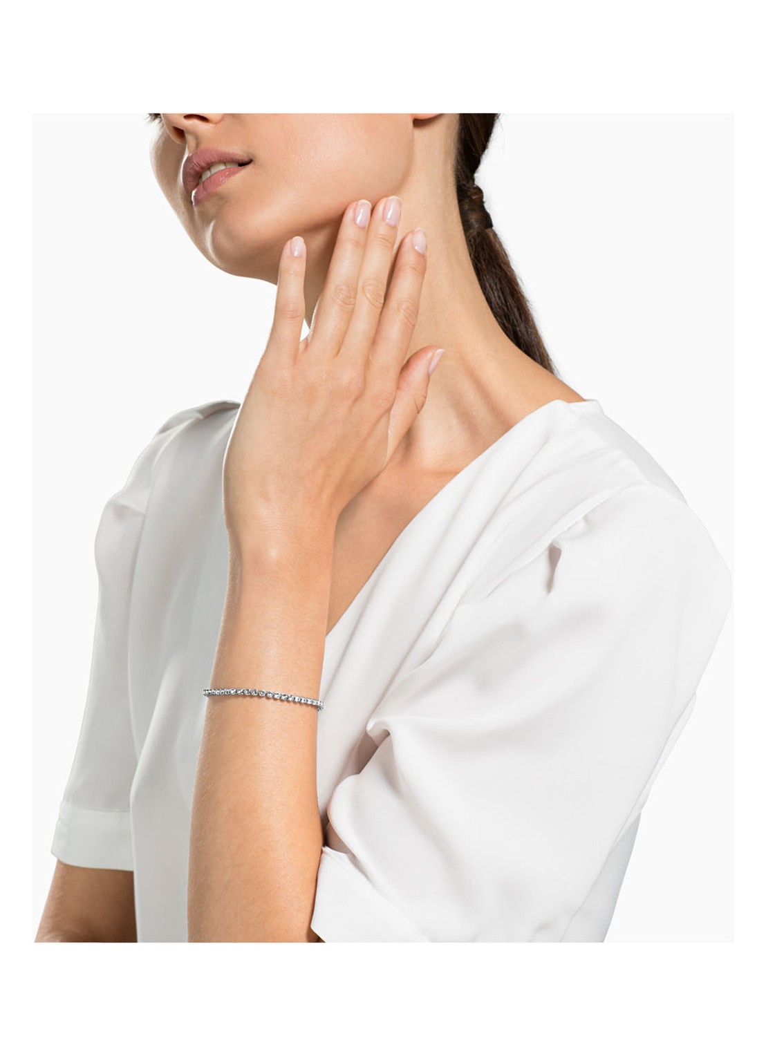 Swarovski Emily armband met kristal - voorkant 2 zilver