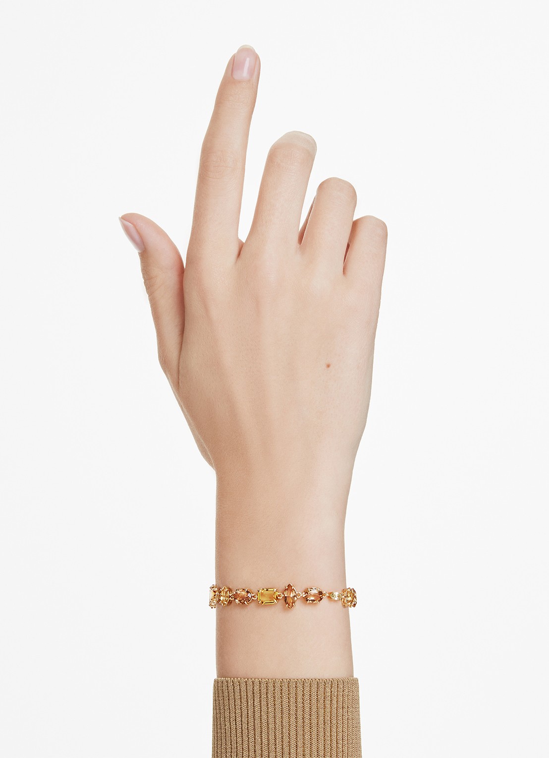 Swarovski Gema armband met kristal M - voorkant 6 goud