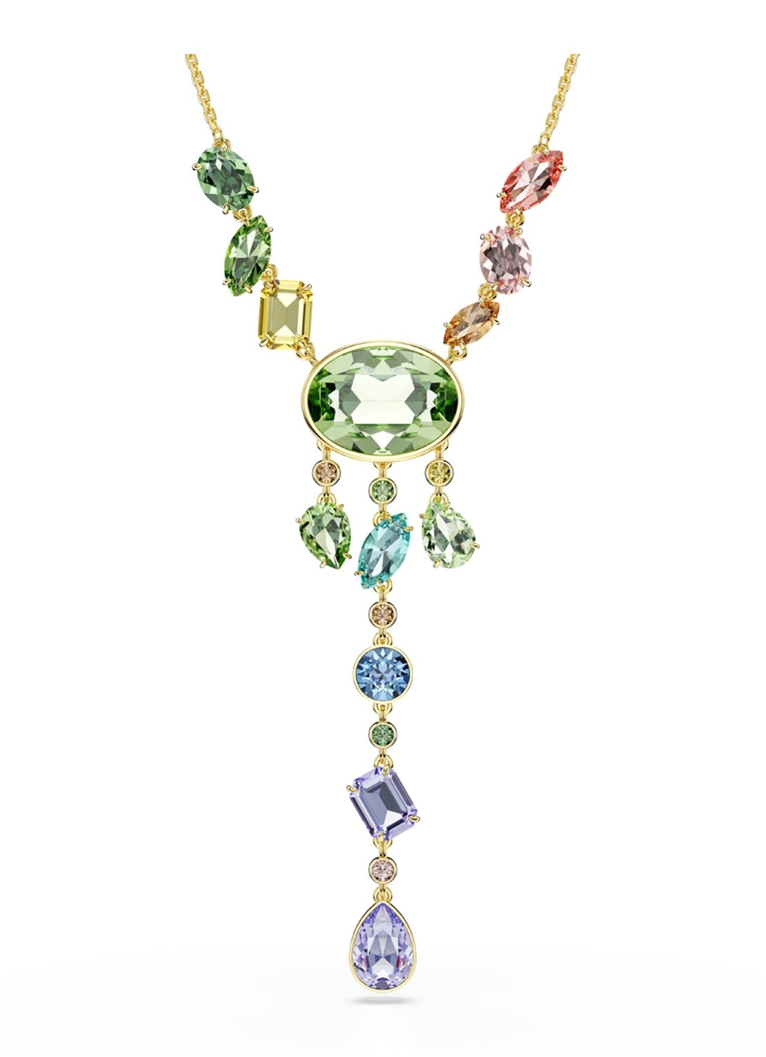 Swarovski Gema ketting verguld - voorkant goud