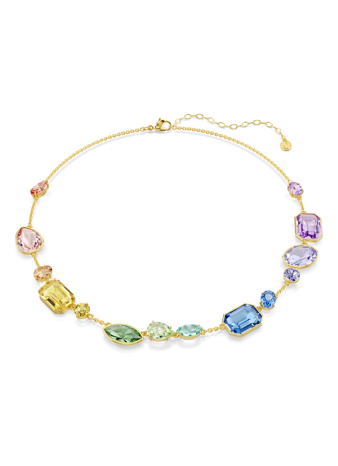 Swarovski Gema ketting verguld  - voorkant goud