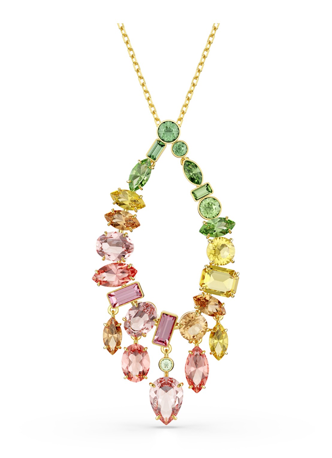 Swarovski Gema ketting verguld - voorkant 6 goud