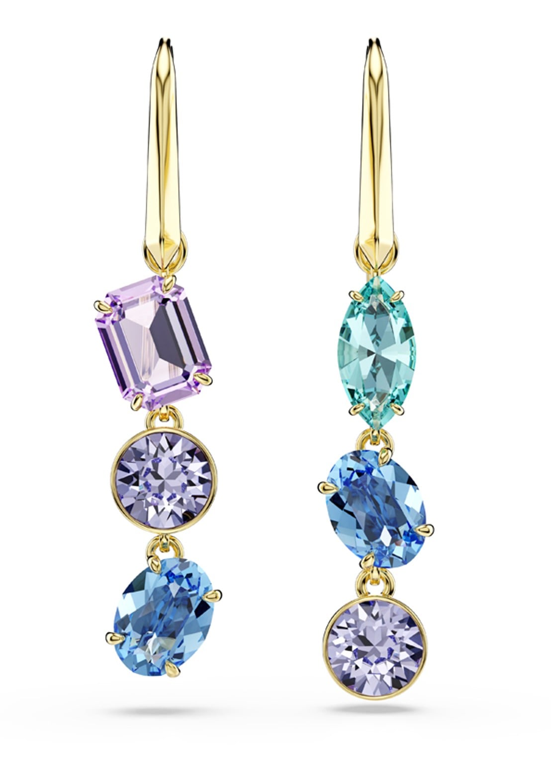 Swarovski Gema oorhangers verguld  - detail 2 goud