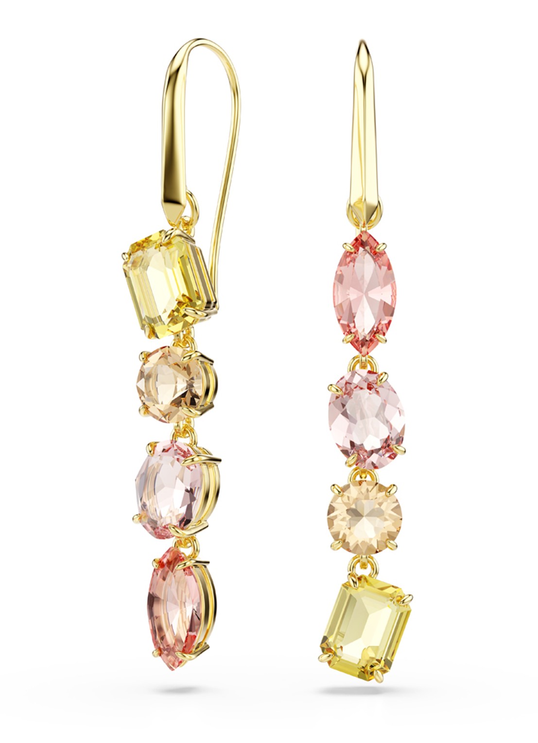 Swarovski Gema oorhangers verguld - voorkant goud