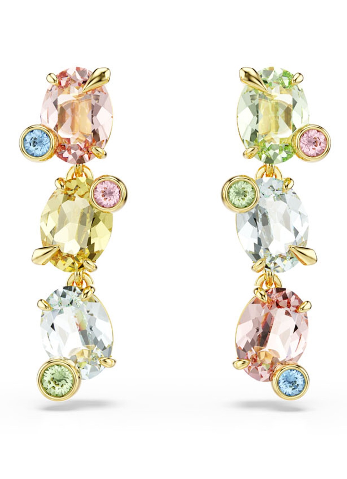 Swarovski Gema oorstekers verguld  - voorkant goud