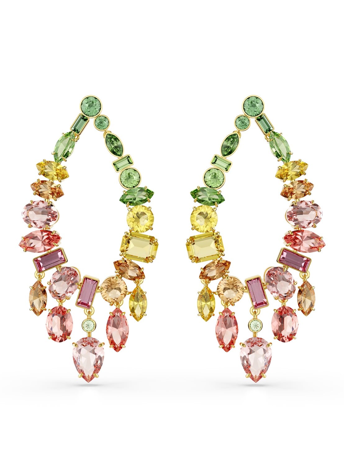 Swarovski Gema oorstekers verguld  - voorkant 5 goud