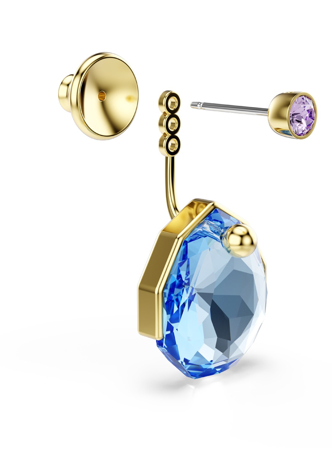 Swarovski Gema oorstekers verguld  - detail 3 goud