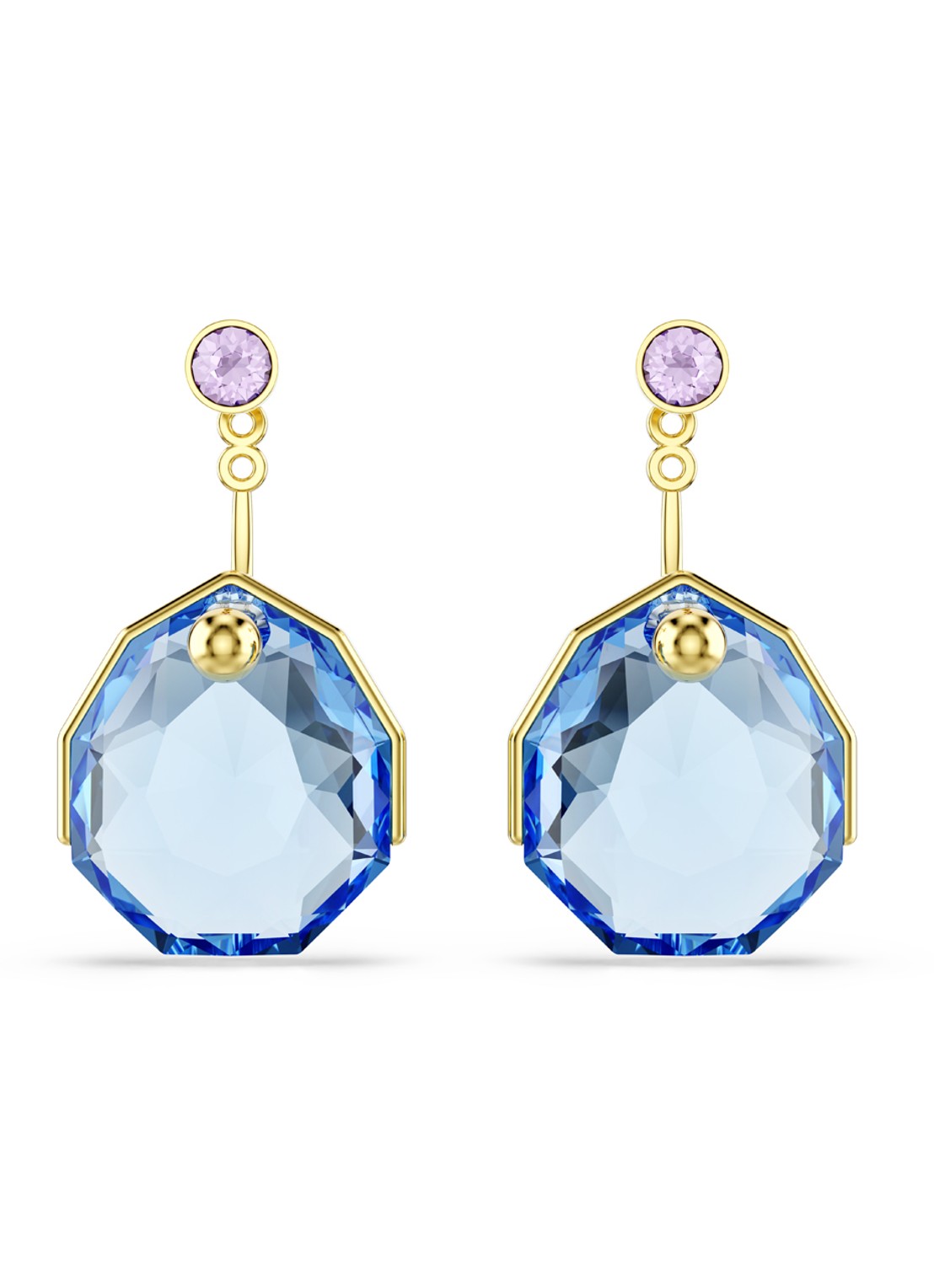 Swarovski Gema oorstekers verguld  - voorkant goud
