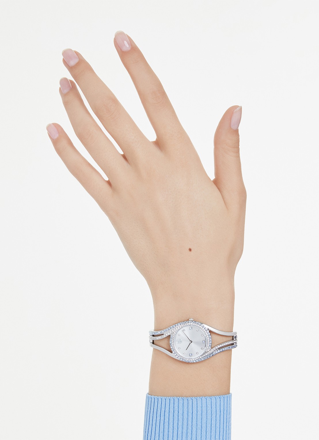Swarovski Hyperbola bangle horloge 5689432 - voorkant 7 zilver