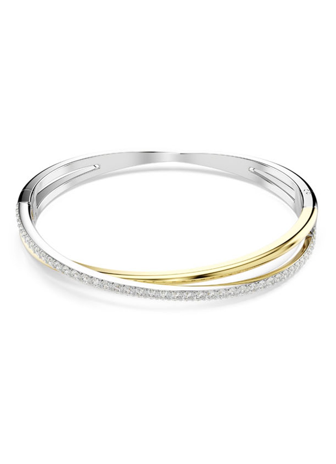 Swarovski Hyperbola bangle met zirkonia M - voorkant zilver