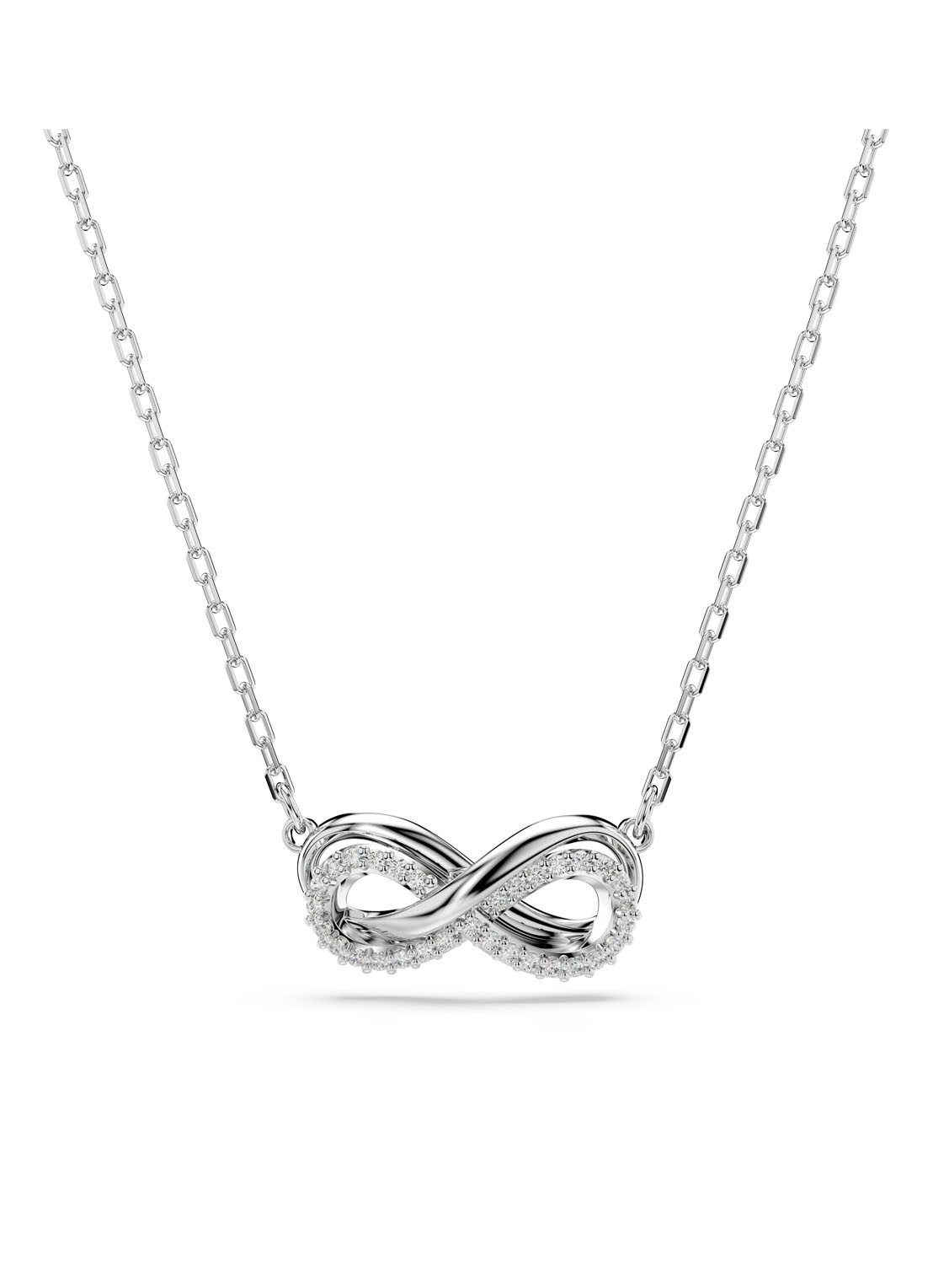Swarovski Hyperbola ketting met kristal  - voorkant zilver
