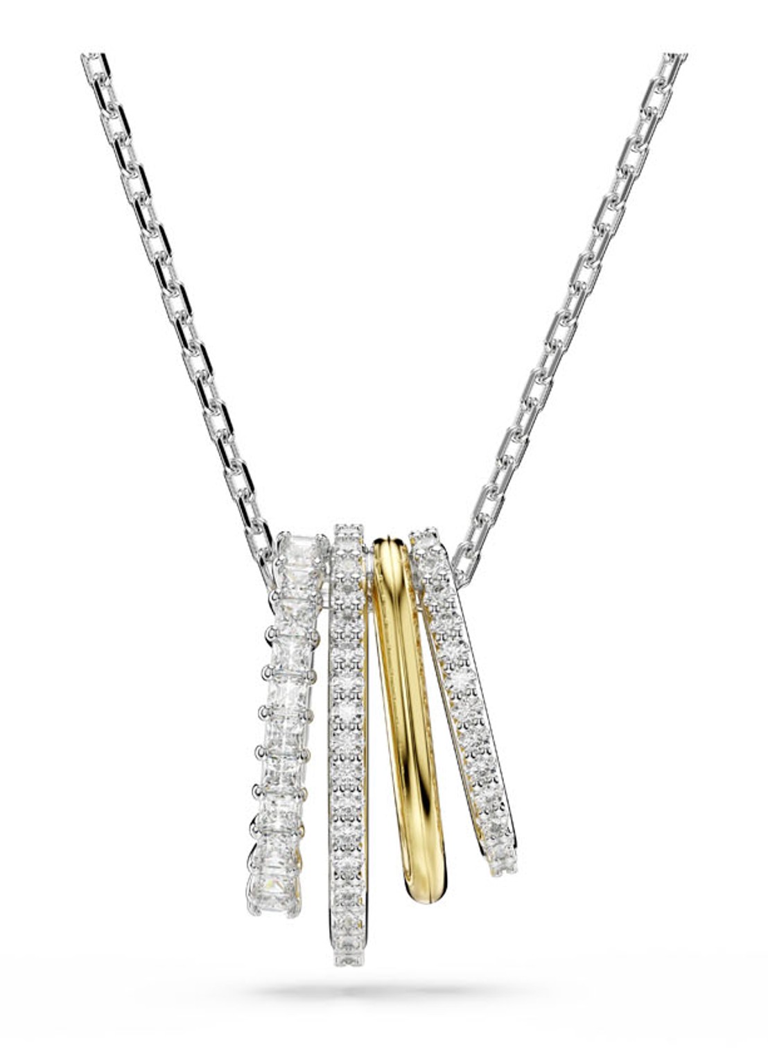 Swarovski Hyperbola ketting met kristal - voorkant zilver