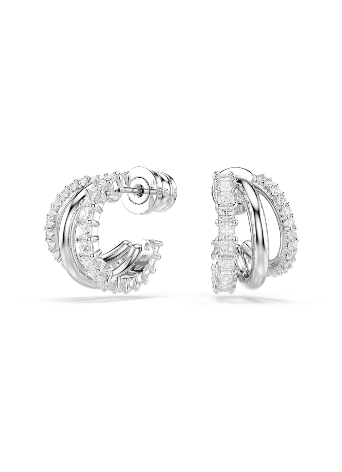 Swarovski Hyperbola oorringen met kristal - voorkant 5 zilver