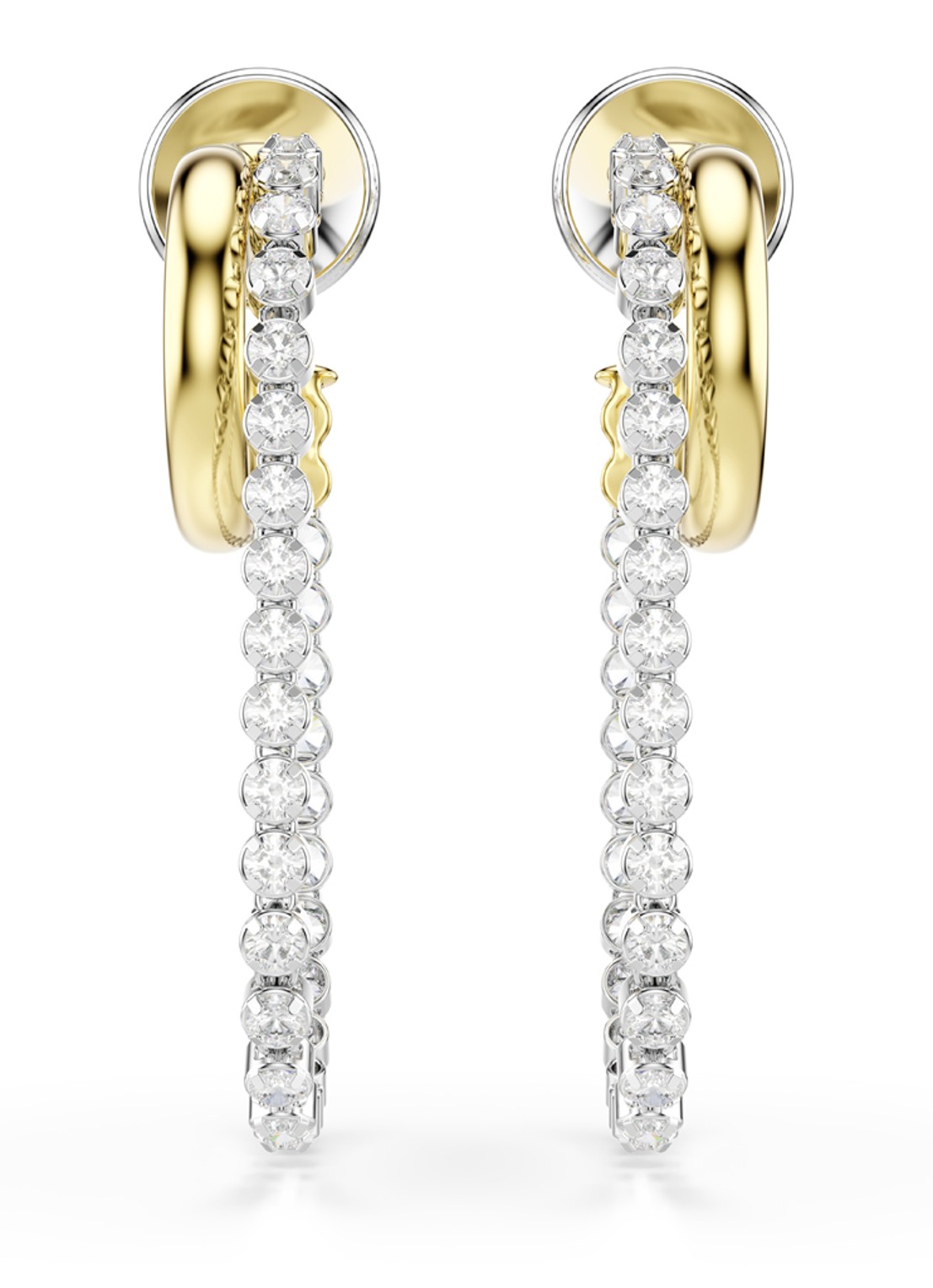 Swarovski Hyperbola oorstekers met kristal - detail goud