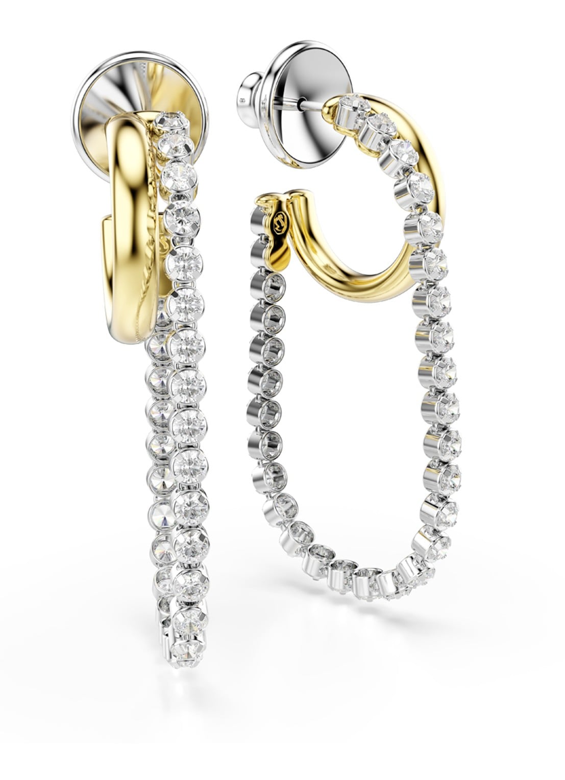 Swarovski Hyperbola oorstekers met kristal - detail 2 goud