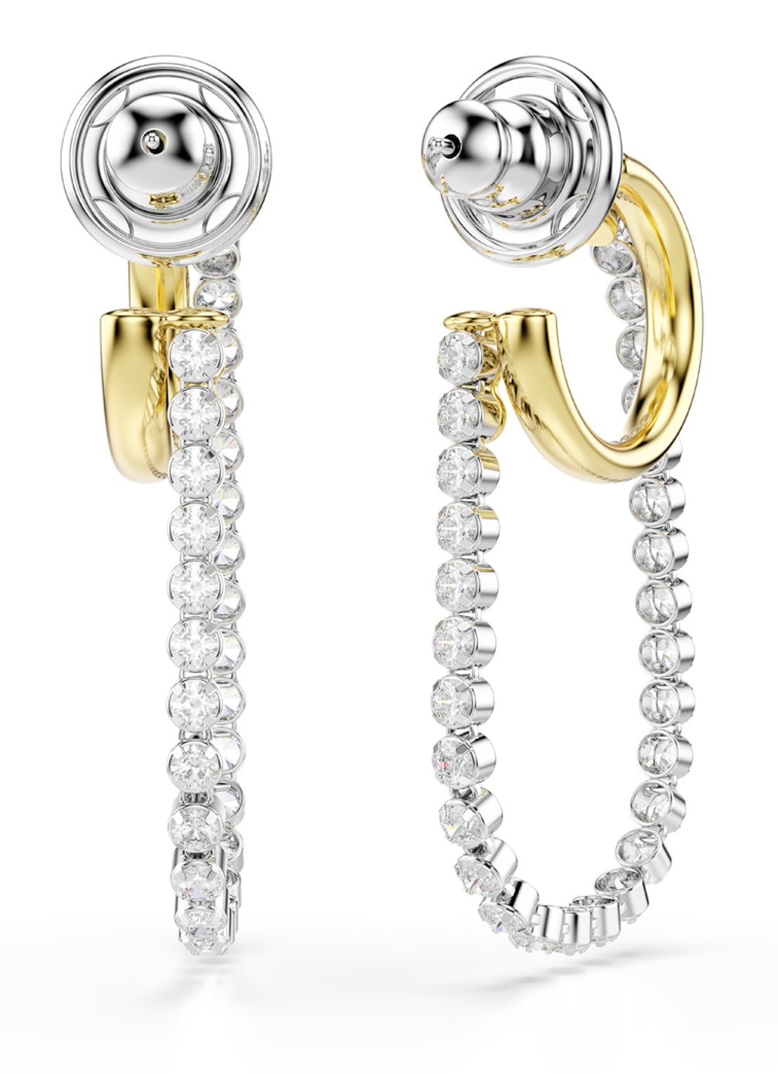 Swarovski Hyperbola oorstekers met kristal - detail 3 goud