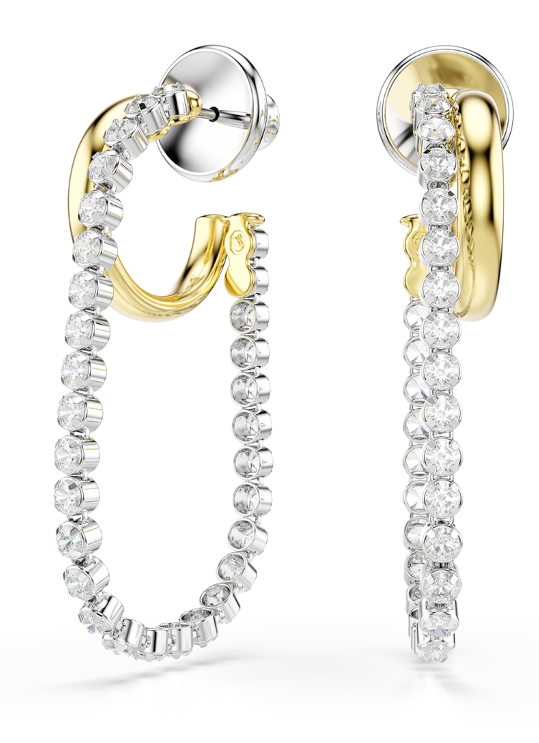 Swarovski Hyperbola oorstekers met kristal - voorkant 4 goud