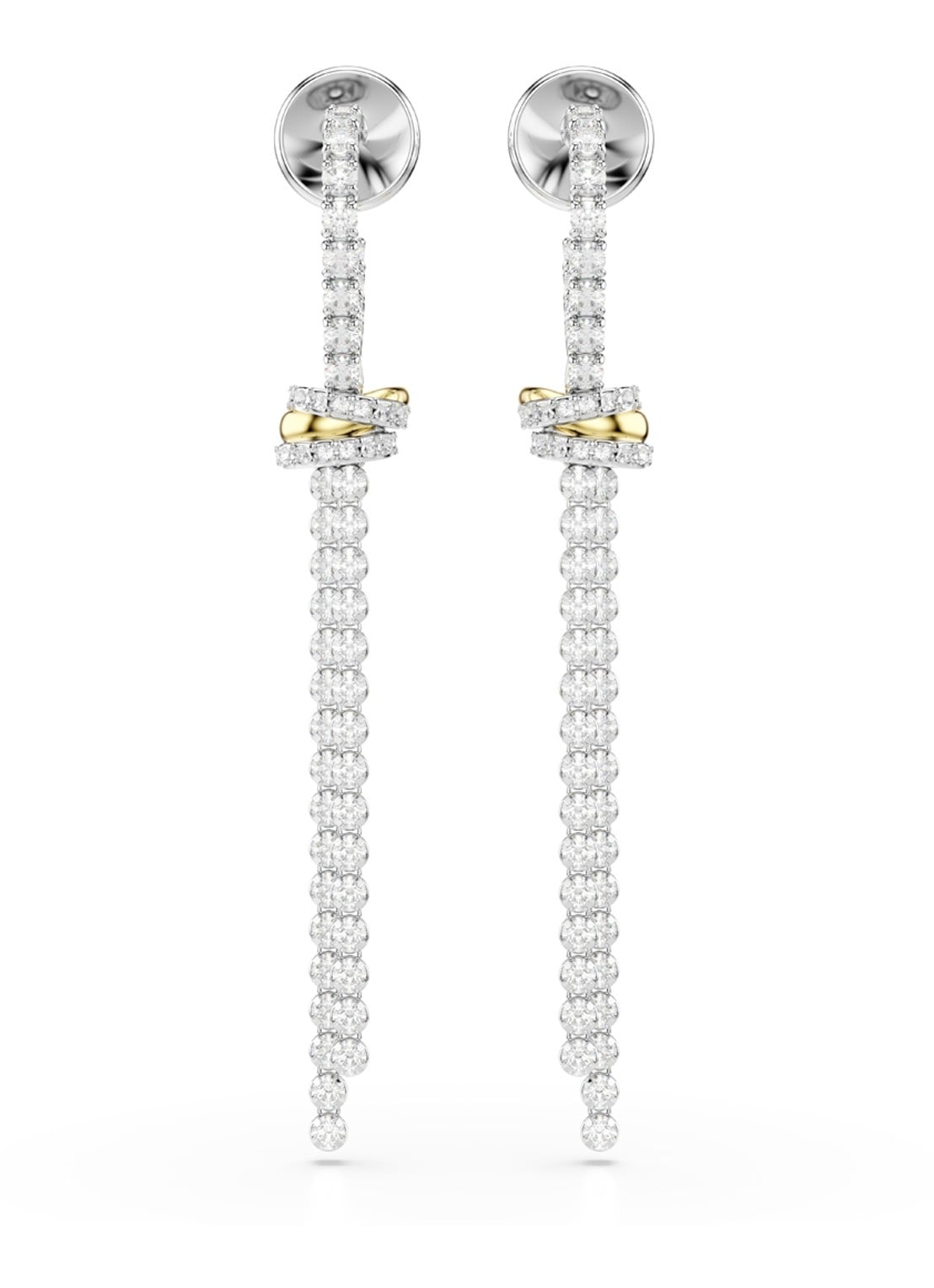 Swarovski Hyperbola oorstekers met kristal - detail zilver