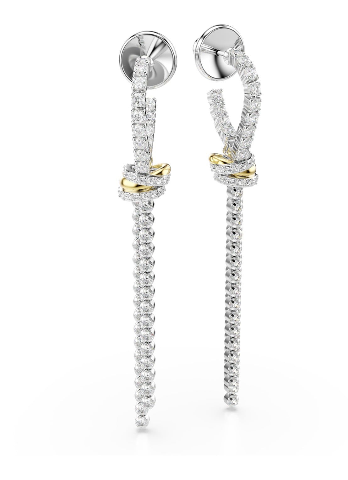 Swarovski Hyperbola oorstekers met kristal - detail 2 zilver