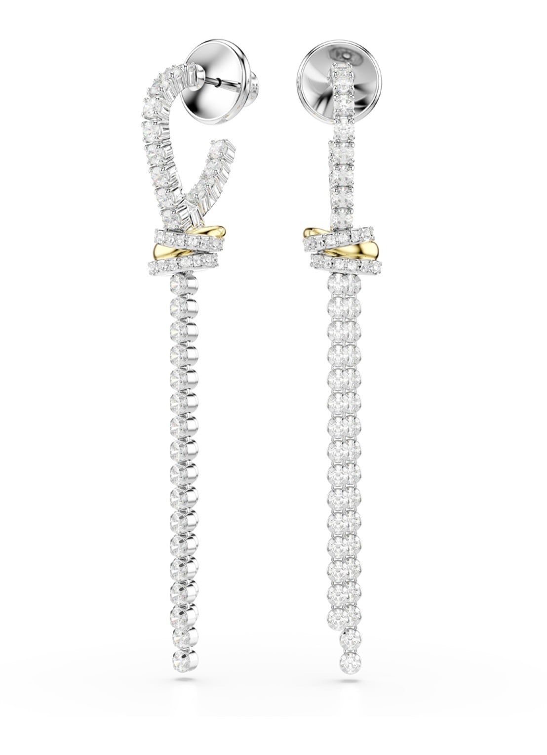 Swarovski Hyperbola oorstekers met kristal - voorkant 4 zilver
