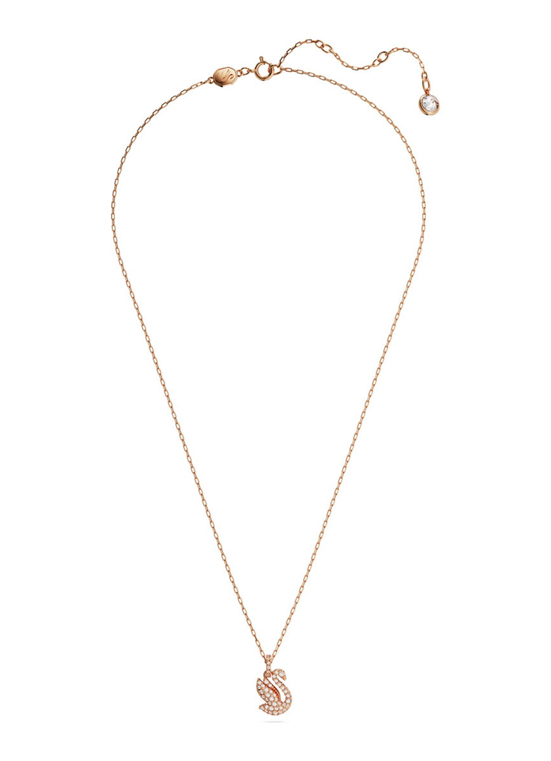 Swarovski Iconic Swan ketting met kristal - detail roségoud
