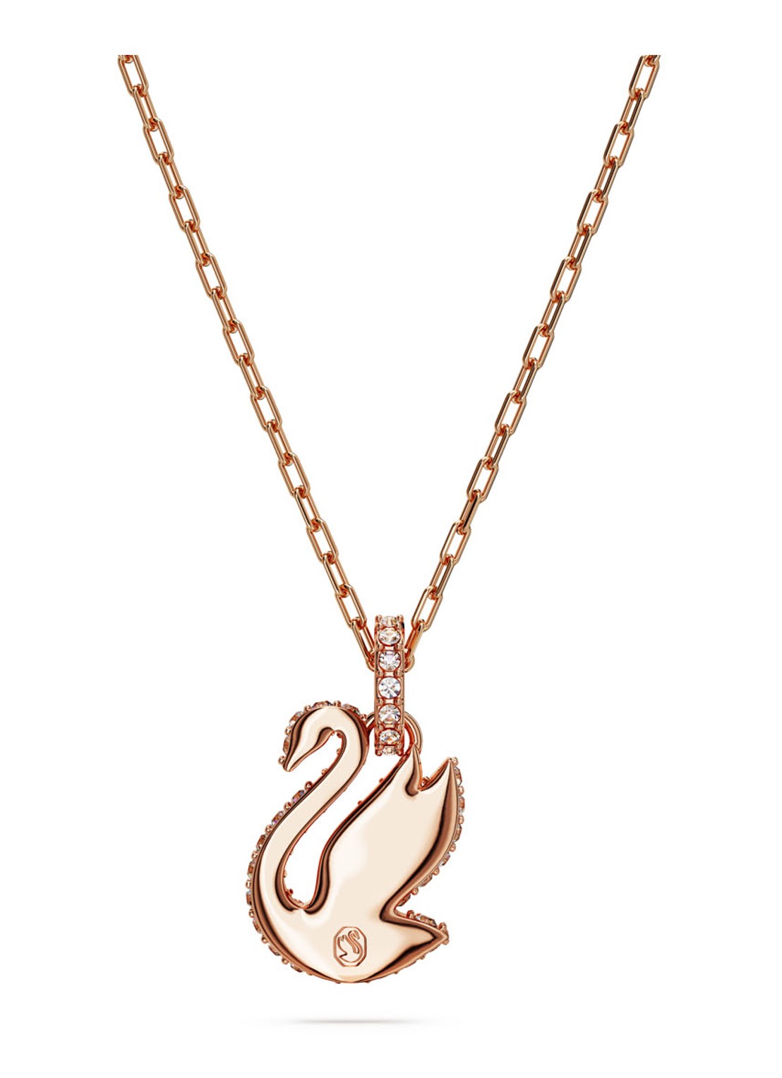 Swarovski Iconic Swan ketting met kristal - detail 3 roségoud