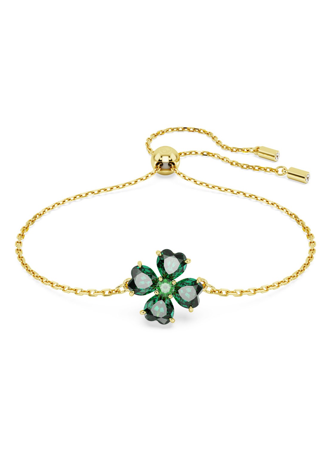 Swarovski Idyllia armband M verguld - voorkant groen