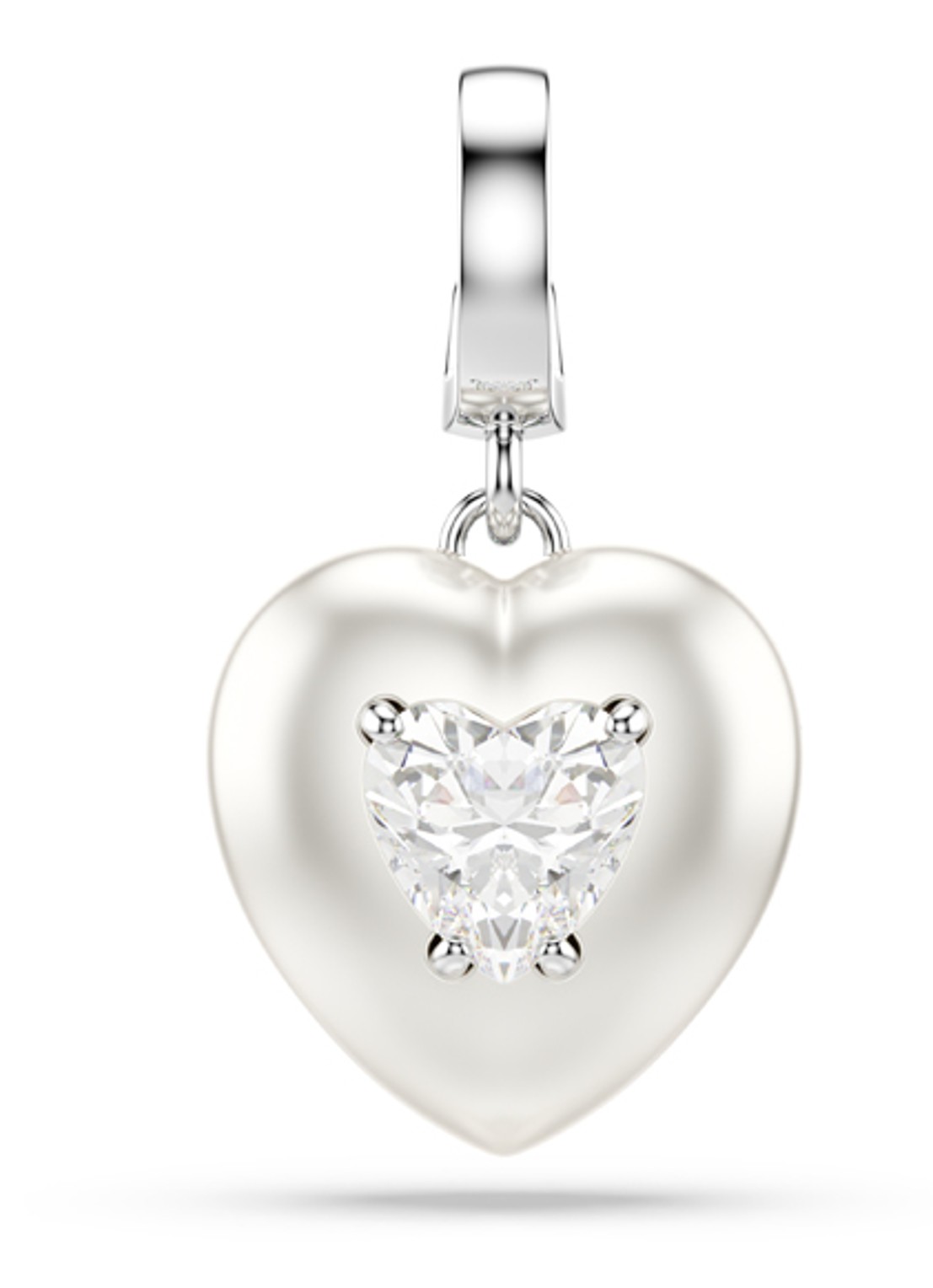 Swarovski Idyllia bedeltje met kristal - voorkant 6 zilver
