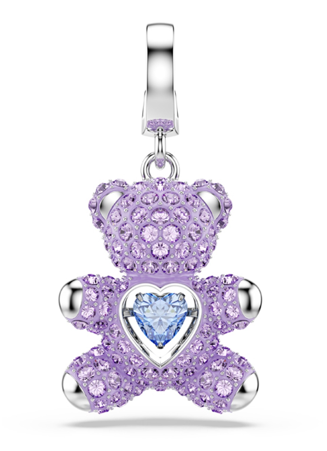 Swarovski Idyllia bedeltje met kristal - voorkant zilver