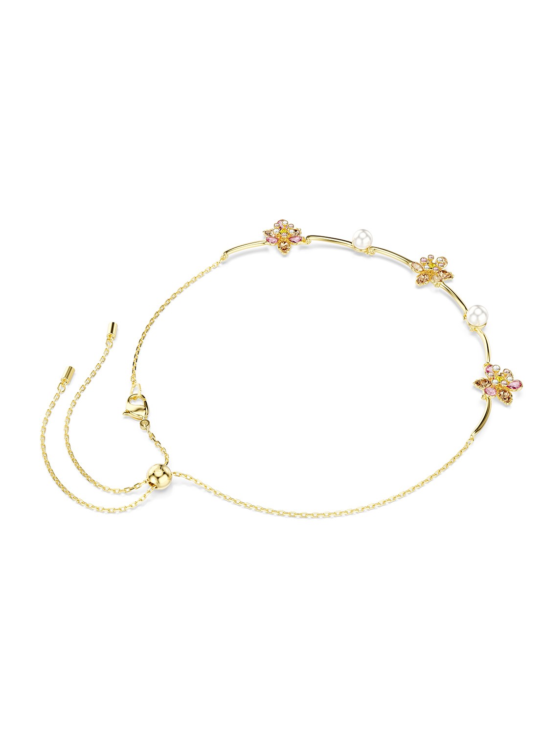 Swarovski Idyllia ketting met imitatieparel - detail 4 goud