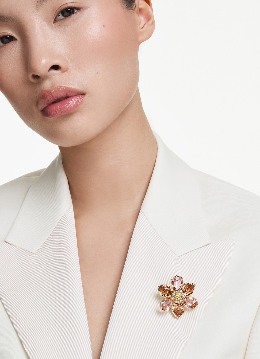 Swarovski Idyllia ketting met kristal - voorkant 2 goud
