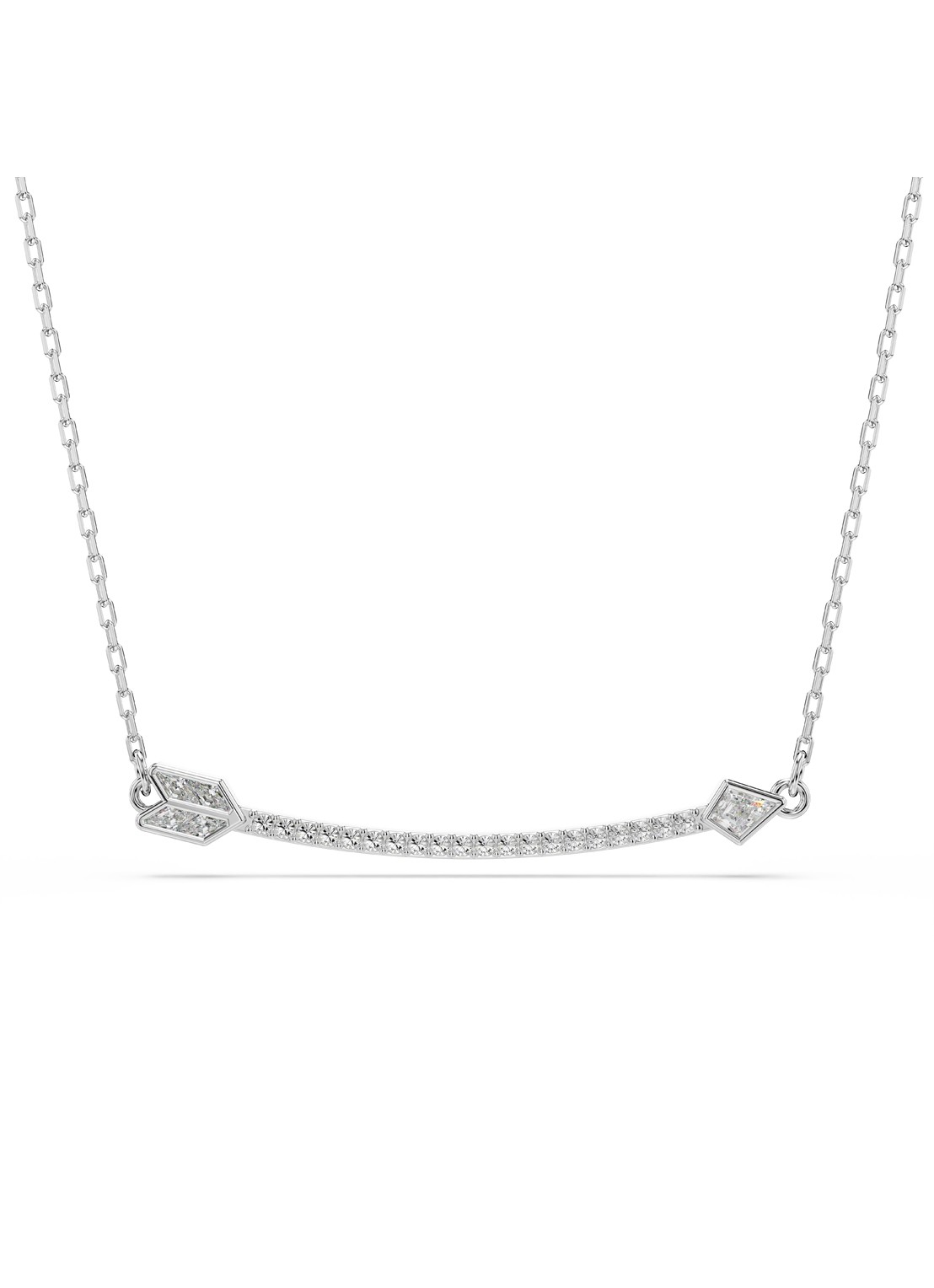 Swarovski Idyllia ketting met kristal - voorkant 6 zilver