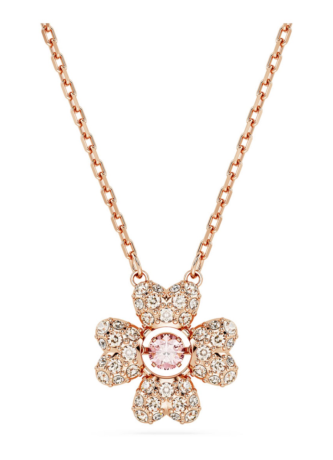 Swarovski Idyllia ketting verguld - voorkant 3 roségoud