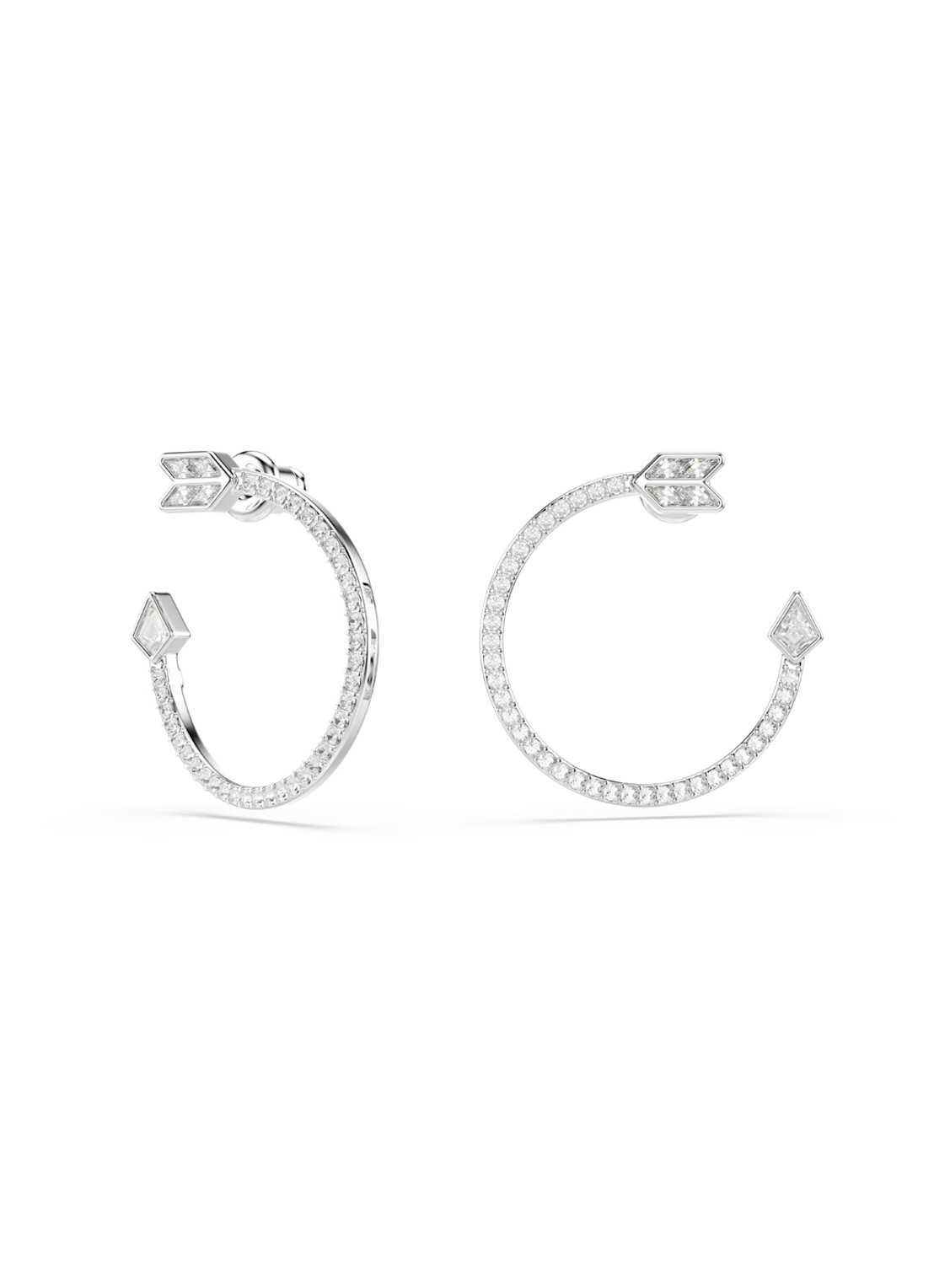 Swarovski Idyllia oorstekers met kristal - detail 2 zilver
