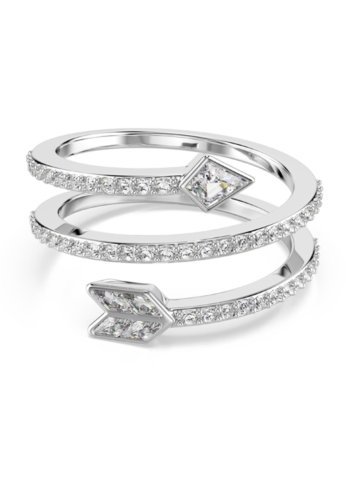 Swarovski Idyllia ring met kristal 58 - voorkant zilver
