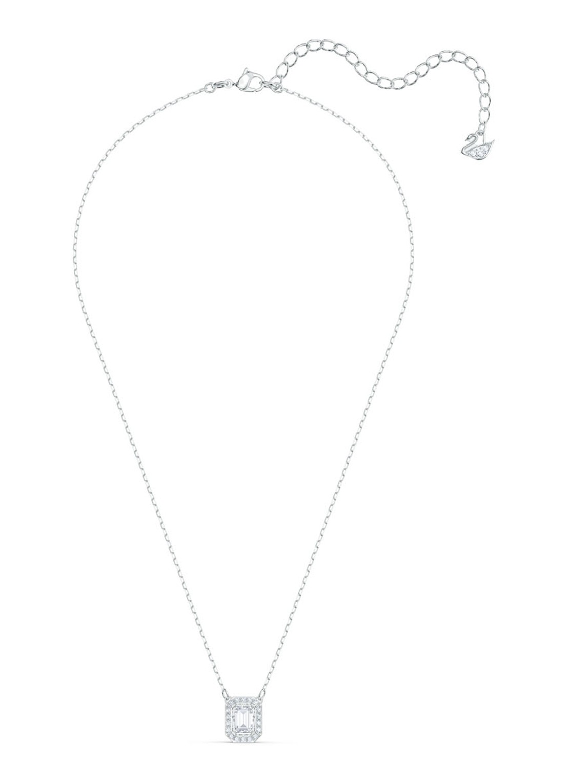 Swarovski Ketting met hanger en kristal - detail 4 zilver