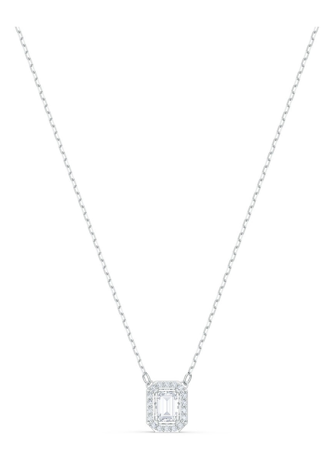 Swarovski Ketting met hanger en kristal - voorkant zilver