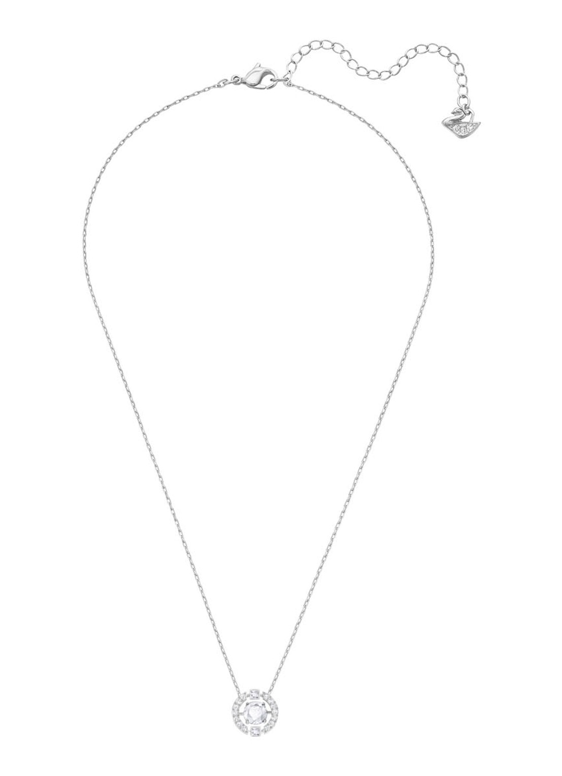Swarovski Ketting met kristal - detail zilver