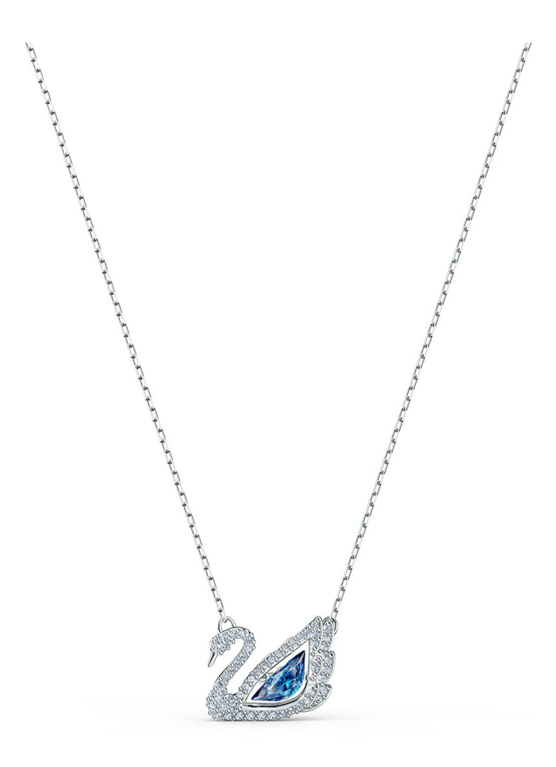 Swarovski Ketting met kristal - voorkant zilver