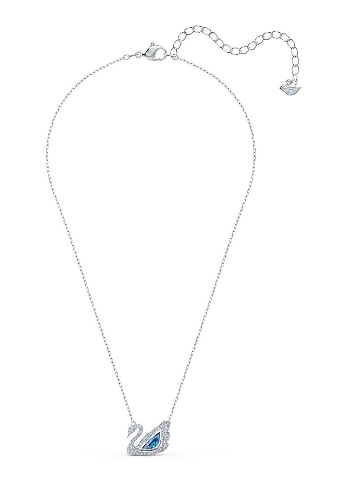 Swarovski Ketting met kristal - voorkant 2 zilver