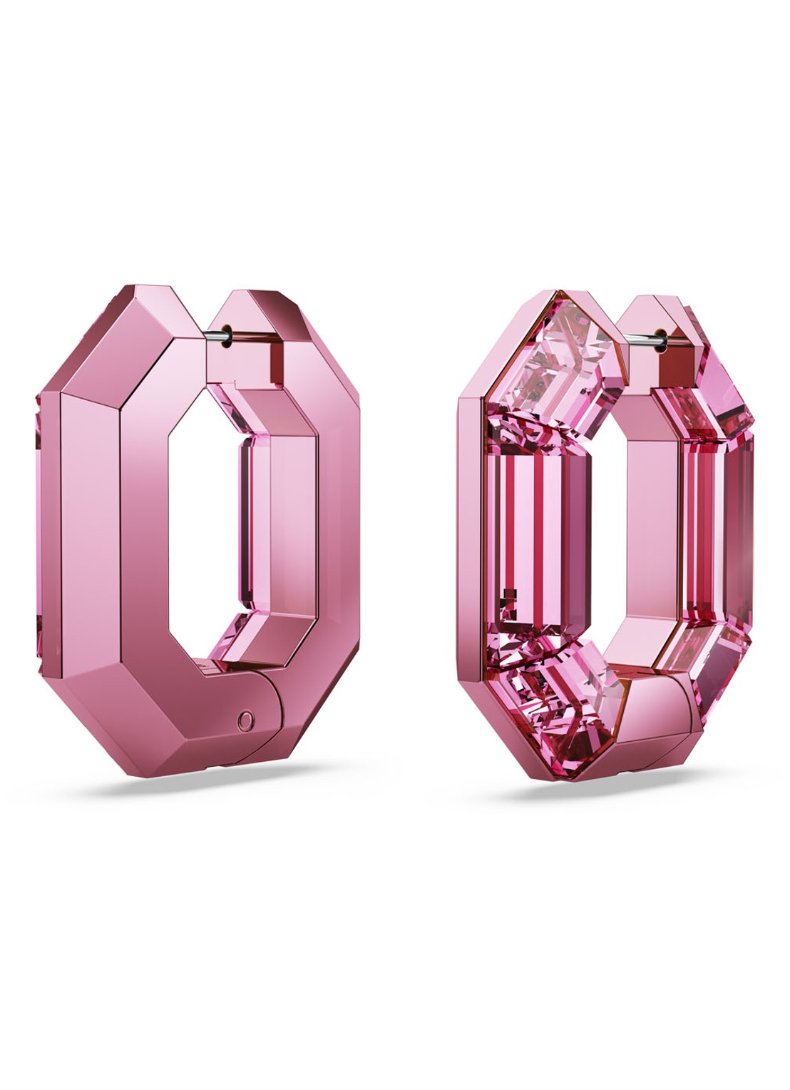 Swarovski Lucent oorringen met kristal - detail 2 roze