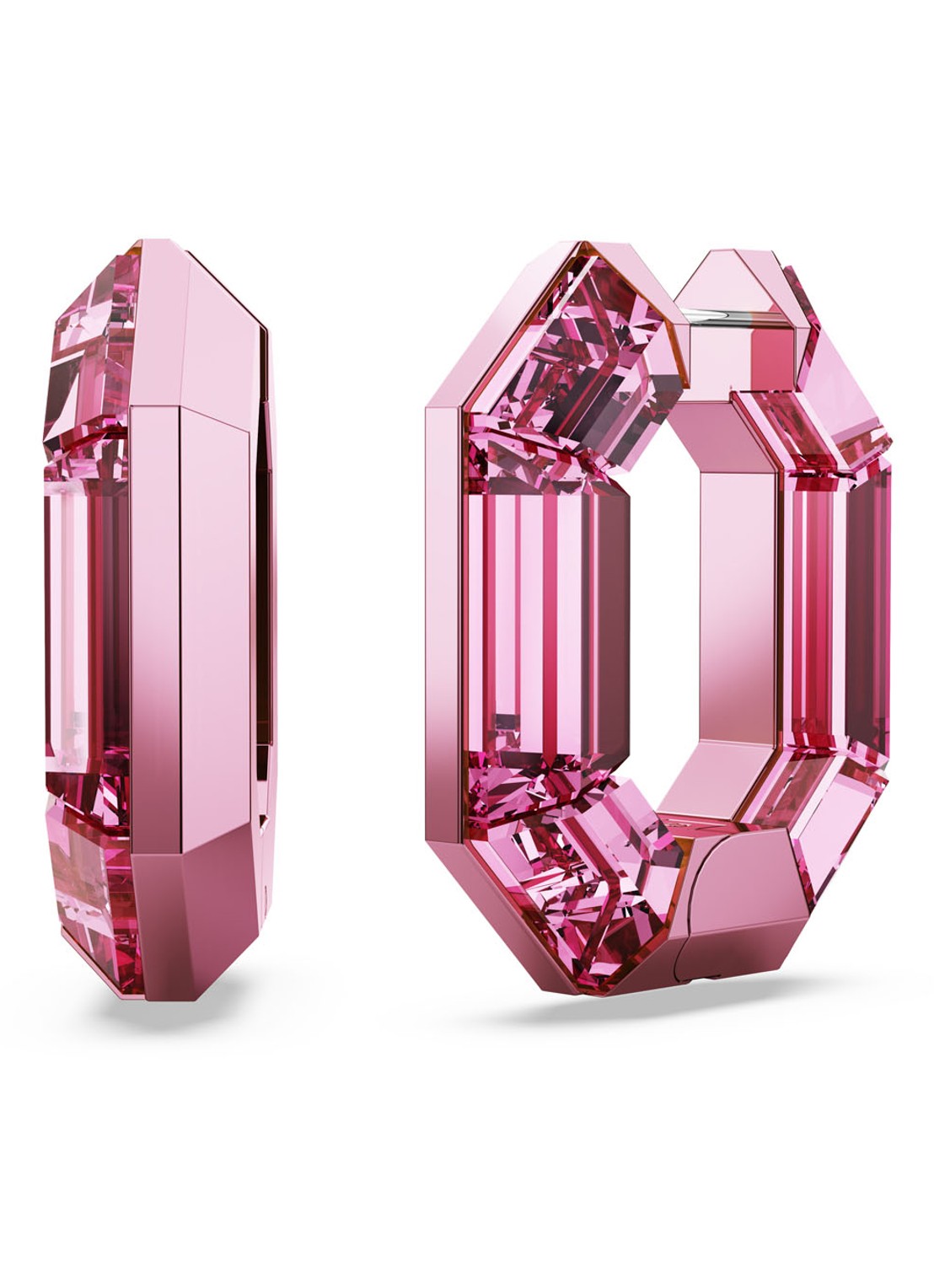 Swarovski Lucent oorringen met kristal - voorkant 4 roze