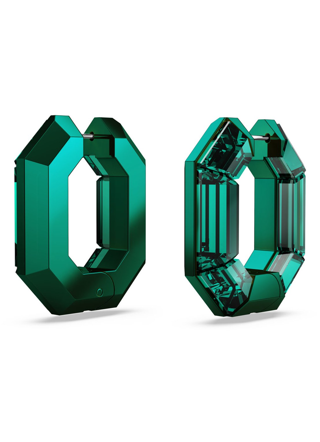 Swarovski Lucent oorringen met kristal - detail 3 groen